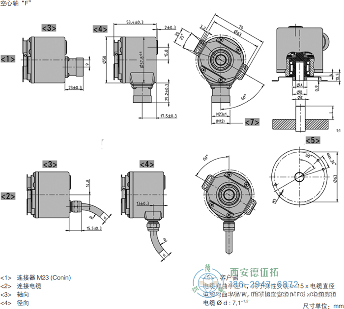 AC58I-SSI带增量信号绝对值编码器外形及安装尺寸(空心轴F) - 免费电影手机在线观看,中文精品久久久久国产网址,亚洲一级无码一区二区一,精品亚洲成AV人在线观看,中文字幕无码一区二区免费,中文字幕日本不卡一二三区