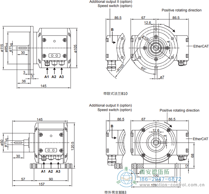 PMG10 - EtherCAT绝对值重载编码器外形及安装尺寸(ø11 mm实心轴，带欧式法兰B10或外壳支脚 (B3)) - 免费电影手机在线观看,中文精品久久久久国产网址,亚洲一级无码一区二区一,精品亚洲成AV人在线观看,中文字幕无码一区二区免费,中文字幕日本不卡一二三区