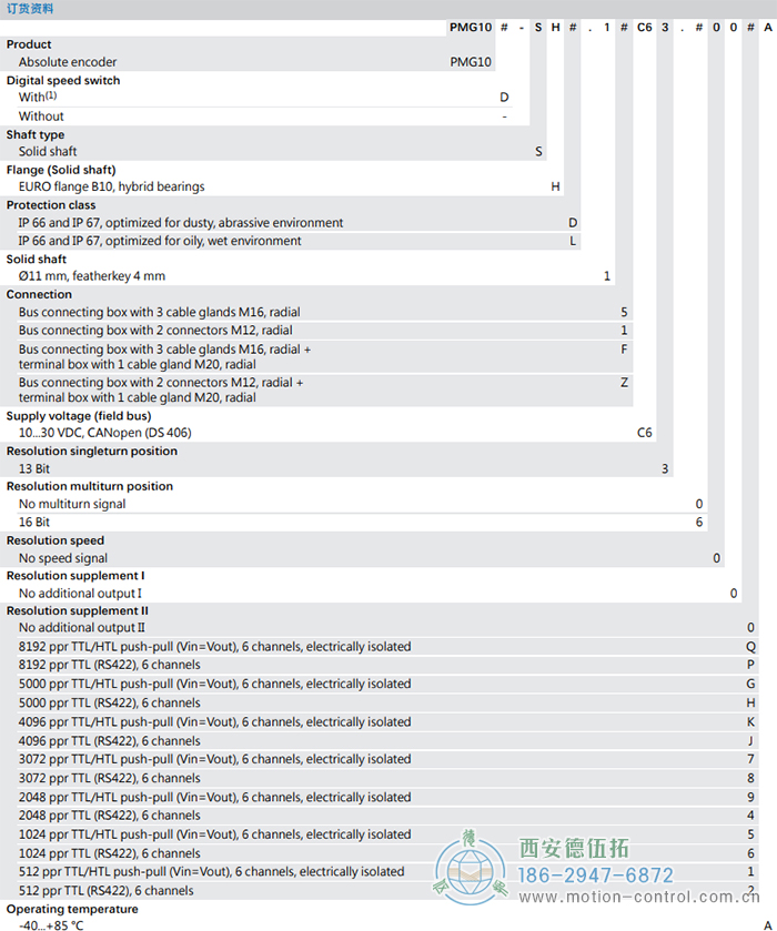PMG10 - CANopen&reg;绝对值重载编码器订货选型参考(ø11 mm实心轴，带欧式法兰B10或外壳支脚) - 免费电影手机在线观看,中文精品久久久久国产网址,亚洲一级无码一区二区一,精品亚洲成AV人在线观看,中文字幕无码一区二区免费,中文字幕日本不卡一二三区