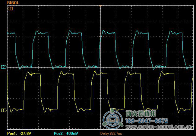 图为增量编码器被干扰时出现毛刺的波形图